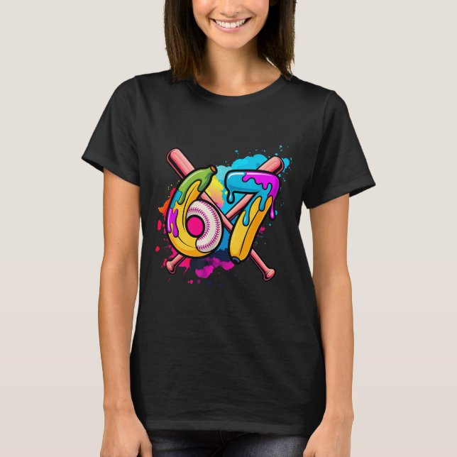 Funny Banana Baseball 67 Ice Cream Drip Meme  T Shirt (Framsida)