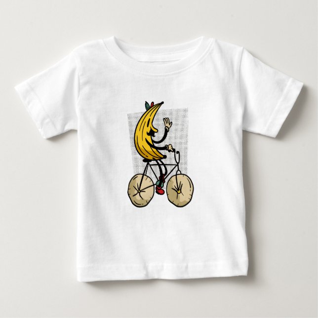 Funny Banana Biker Cartoon Design T Shirt (Framsida)