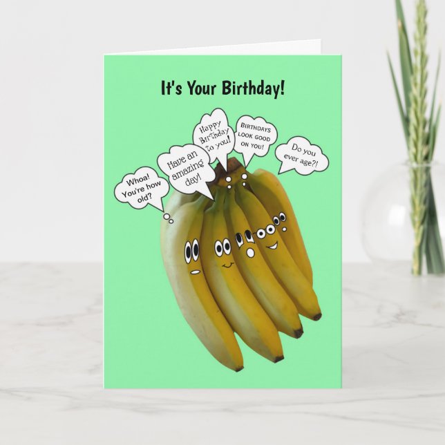 Funny Banana Birthday Card Tack Kort (Framsida)