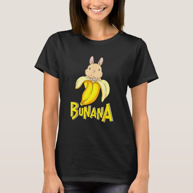 Funny Banana Bunny Rabbit T Shirt (Framsida)