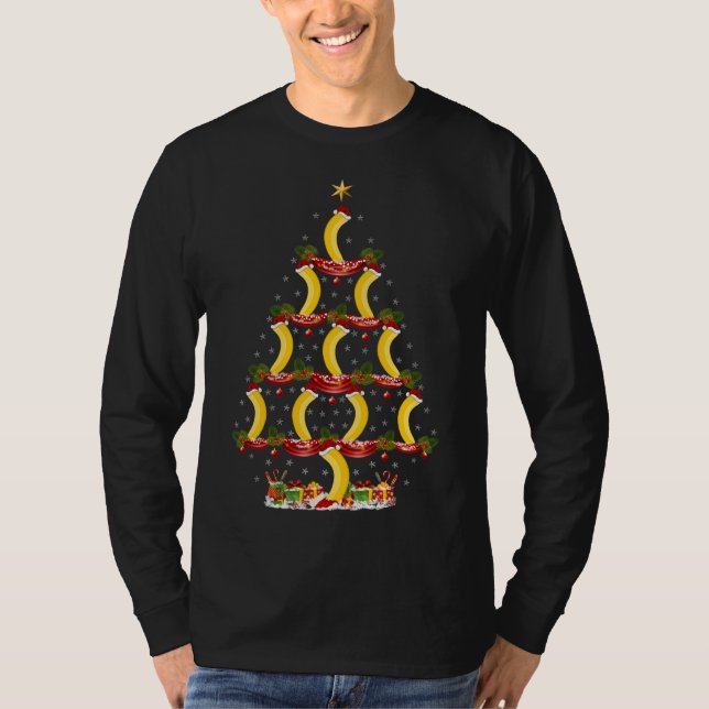 Funny Banana Fruit Julafton Träd Lighting Banana C T Shirt (Framsida)