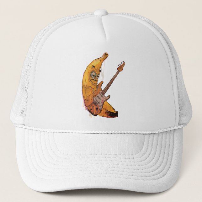 Funny Banana Guitar Cap | Cartoon Music Hat Keps (Framsida)