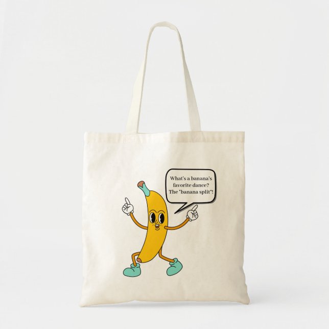 Funny Banana Joke Tote Bag Tygkasse (Framsidan)