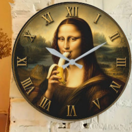 Funny Banana Mona Lisa Stor Klocka