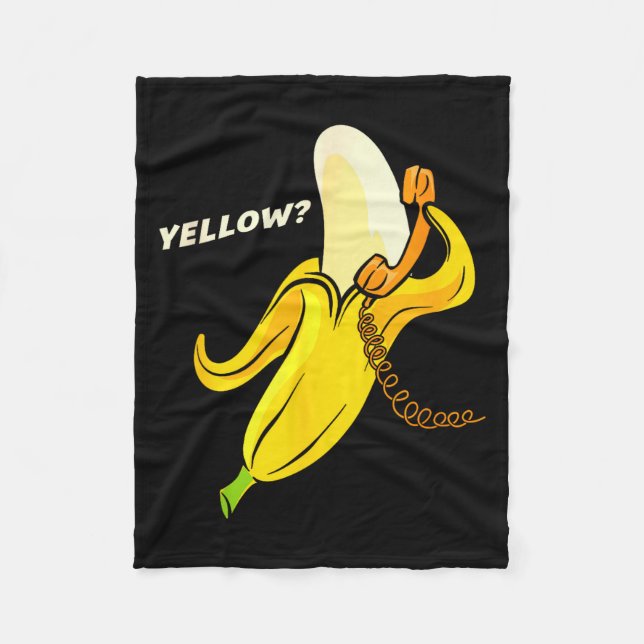 Funny Banana Phone - Yellow_ Hello_  Fleecefilt (Framsidan)