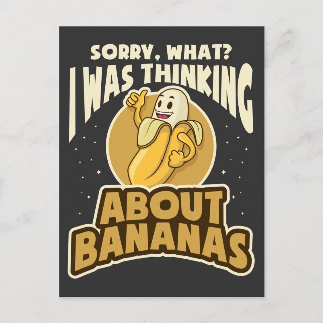 Funny Banana Quote Fruit Vegan Vegetarian Humor Vykort (Framsida)