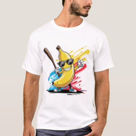 Funny Banana Swinging Baseball Funny Drip Mascot  T Shirt