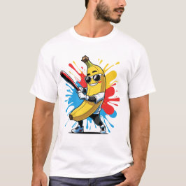 Funny Banana Swinging Baseball Funny Drip Mascot  T Shirt