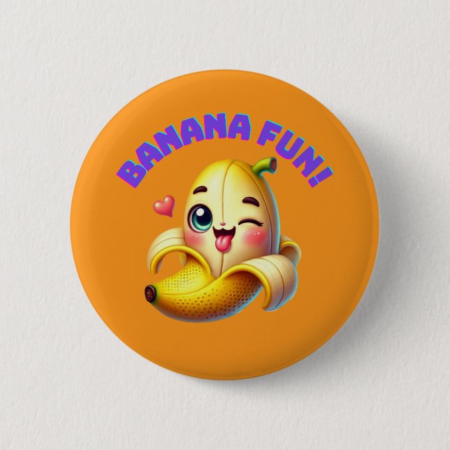 Funny Banana Winking Design för Roligt och Gi-spel Knapp (Framsida)