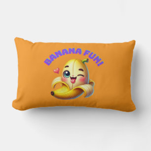 Funny Banana Winking Design för Roligt och Gi-spel Lumbarkudde