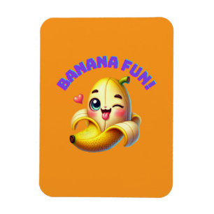 Funny Banana Winking Design för Roligt och Gi-spel Magnet