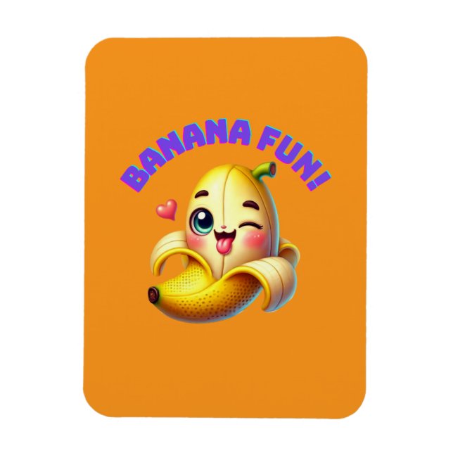 Funny Banana Winking Design för Roligt och Gi-spel Magnet (Vertikal)