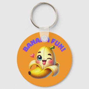 Funny Banana Winking Design för Roligt och Gi-spel Nyckelring