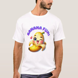 Funny Banana Winking Design för Roligt och Gi-spel T Shirt