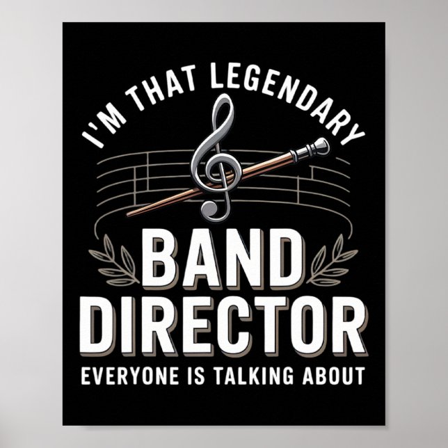Funny Band Director Music Teacher Back To School  Poster (Framsidan)