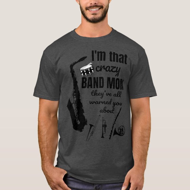 Funny Band Mamma Marching Band Music T Shirt (Framsida)