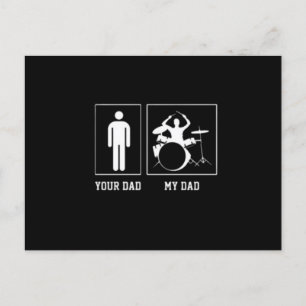 Funny Band Pappa Drummer My Pappa Fars dag Vykort