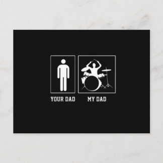 Funny Band Pappa Drummer My Pappa Fars dag Vykort