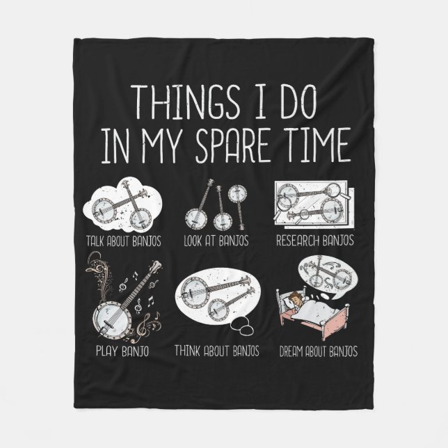 Funny Banjo Player presenterar Land Music Bluegräs Fleecefilt (Framsidan)