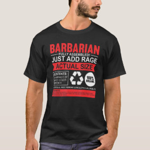 Funny Barbarian Role Play RPG Inslag Dice Gamers T Shirt