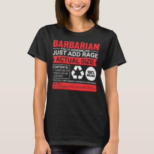 Funny Barbarian Role Play RPG Inslag Dice Gamers T Shirt