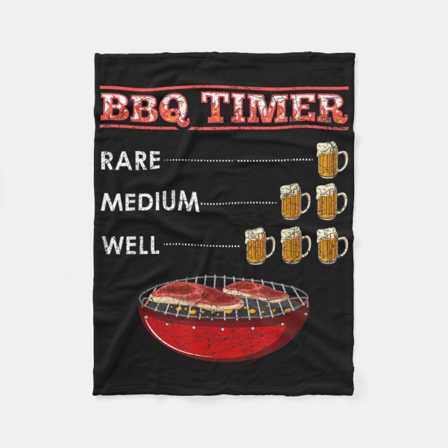 Funny Barbecue Älskare Beer Drunk Drinking Gift Id Fleecefilt (Framsidan)