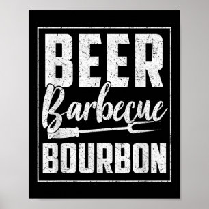 Funny Barbecue Beer Bourbon Graphic Women Manar Kö Poster