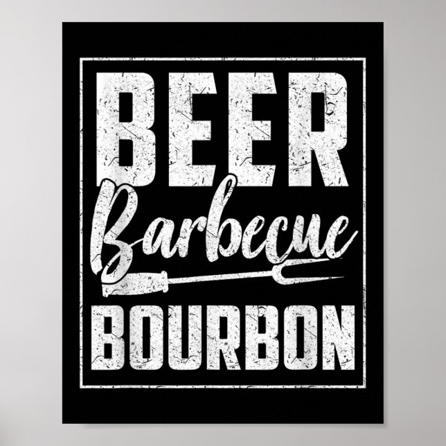 Funny Barbecue Beer Bourbon Graphic Women Manar Kö Poster (Framsidan)
