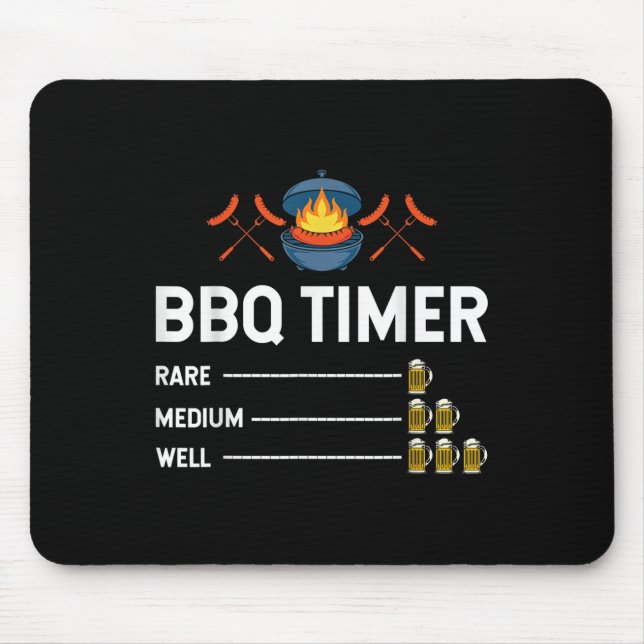 Funny Barbecue Chef Bbq Timer Beer Drinking Party Musmatta (Framsidan)