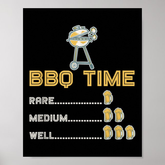 Funny Barbecue Chef Rökt Kött Beer Drinking Gift Poster (Framsidan)