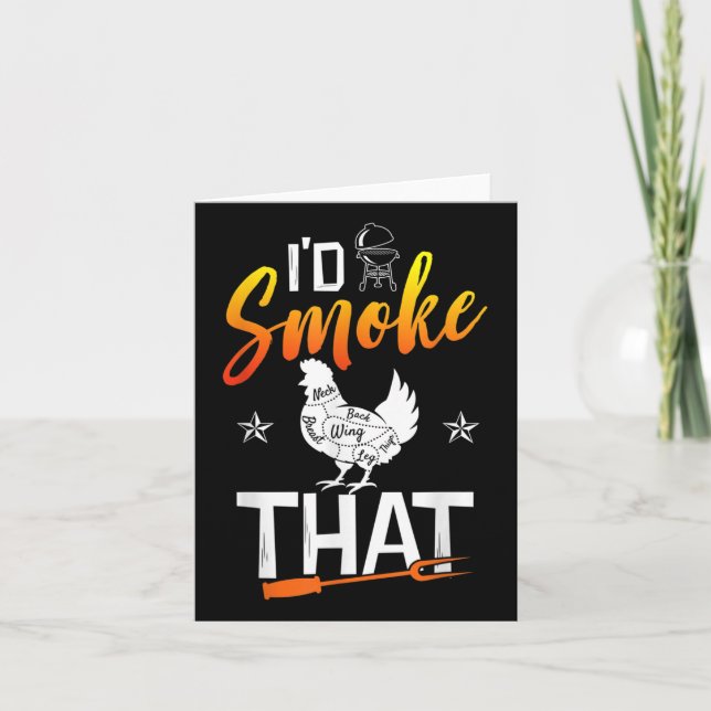 Funny Barbecue Chicken Graphic Women Manar Kött Sm Kort (Framsida)