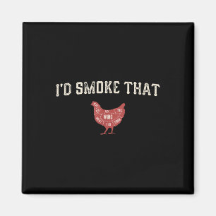 Funny Barbecue Chicken Graphic Women Manar Kött Sm Magnet