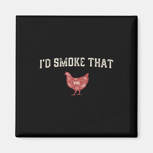 Funny Barbecue Chicken Graphic Women Manar Kött Sm Magnet (Framsidan)