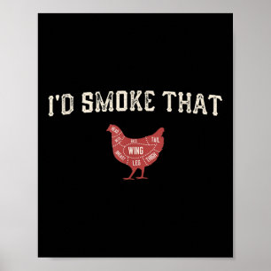 Funny Barbecue Chicken Graphic Women Manar Kött Sm Poster