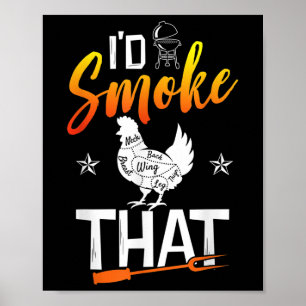 Funny Barbecue Chicken Graphic Women Manar Kött Sm Poster
