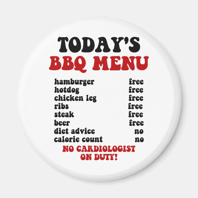 Funny Barbecue Menu Magnet (Framsidan)