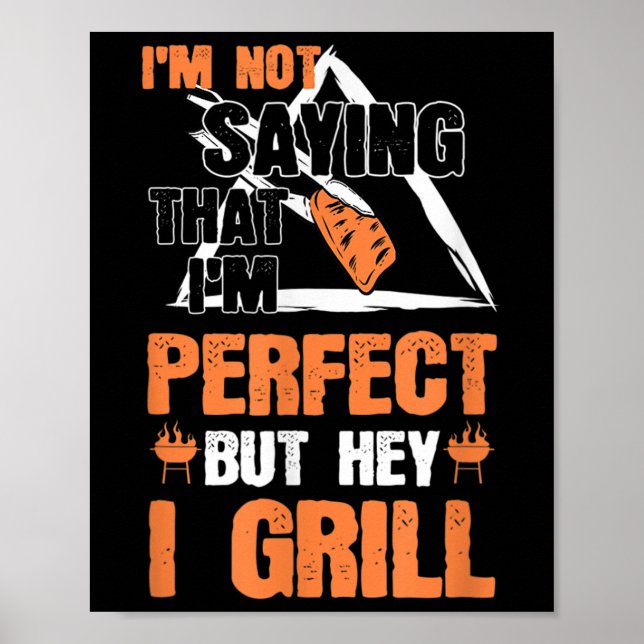 Funny Barbecue Pun Bbq Grilling Chef Suppories B Poster (Framsidan)