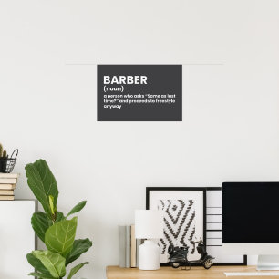 Funny Barber Definition Poster