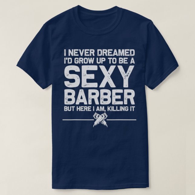 Funny Barber Manar Pappa Barbershop Hairdresser Ha T Shirt (Design framsida)