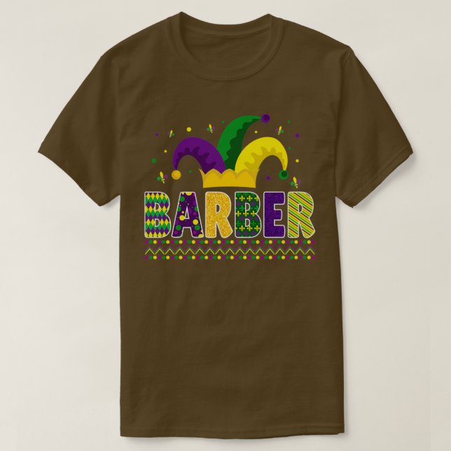 Funny Barber Mardigras Cute Barber T Shirt (Design framsida)