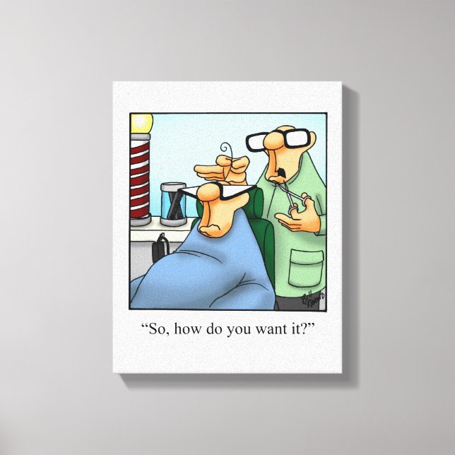 Funny Barber Shop Wrapped Canvas (Framsida)