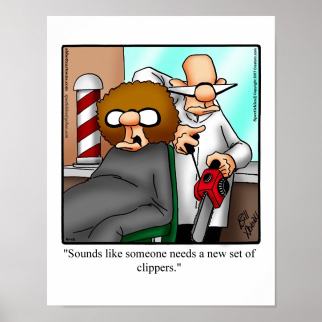 Funny Barbershop Humor Poster (Framsidan)