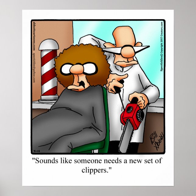 Funny Barbershop Humor Poster (Framsidan)