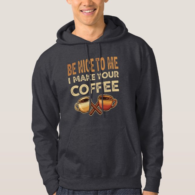 Funny Barista Cafe Älskare Gift Hoodie (Framsida)