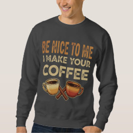 Funny Barista Cafe Älskare Gift Lång Ärmad Tröja