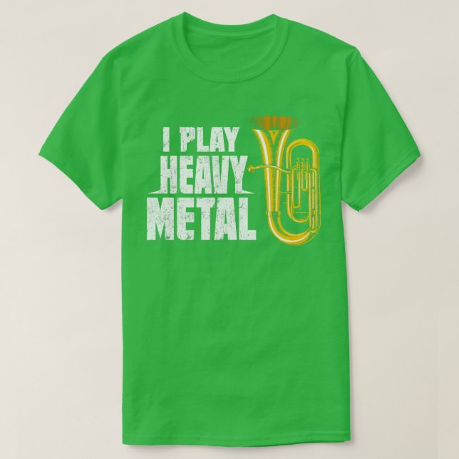 Funny Baritone Euphonium I spelar tung Metall-dist T Shirt (Design framsida)