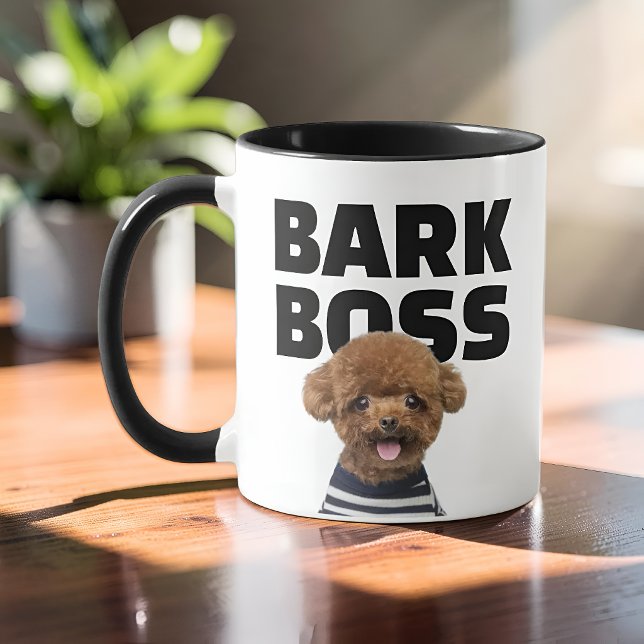 Funny Bark Boss Dog Photo Personalized Mugg (Skapare uppladdad)