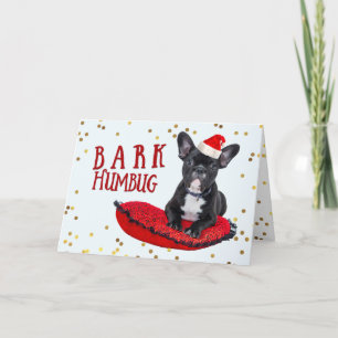 Funny BARK Humbug Cute Hundälskares jul Helgkort