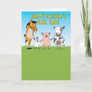 Funny Barn Animals Fars dag Kort