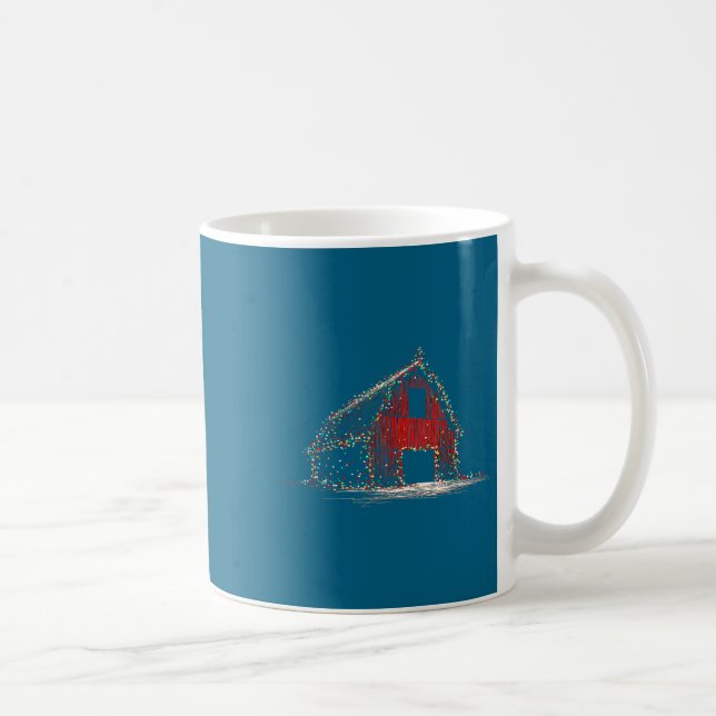 Funny Barn Christmas Graphics Lights Lover Farm Fa Kaffemugg (Höger)